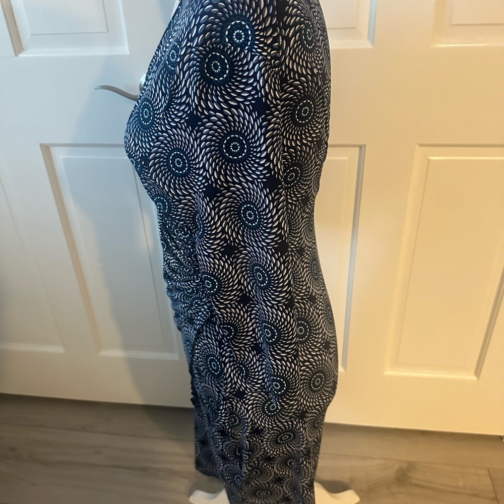 Mare Blu St. Tropez Navy/white Patterned V-Neck wrap Midi Dress Sz S - Picture 4 of 12
